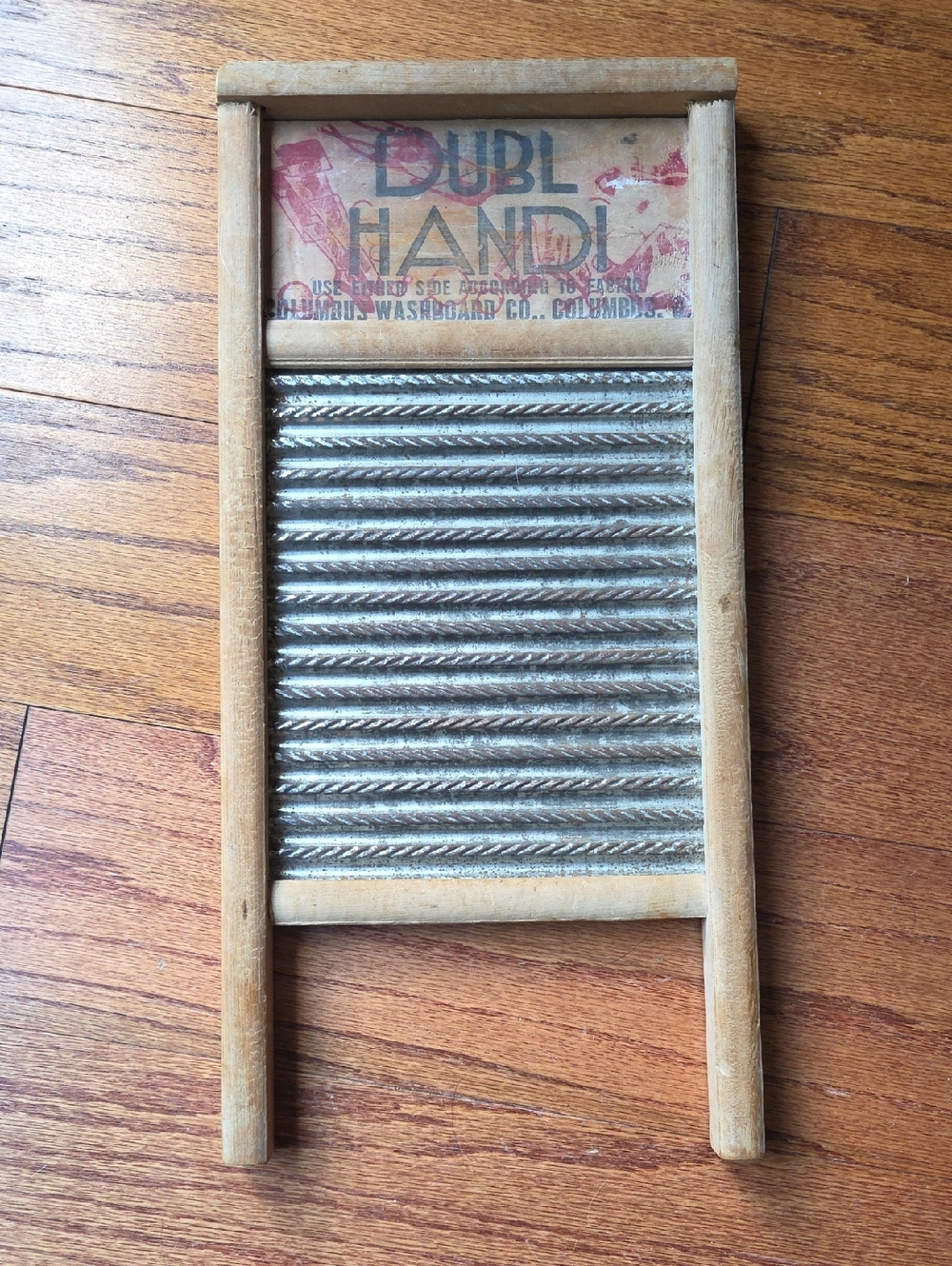 DUBL HANDI Vintage Wood & Metal Washboard
